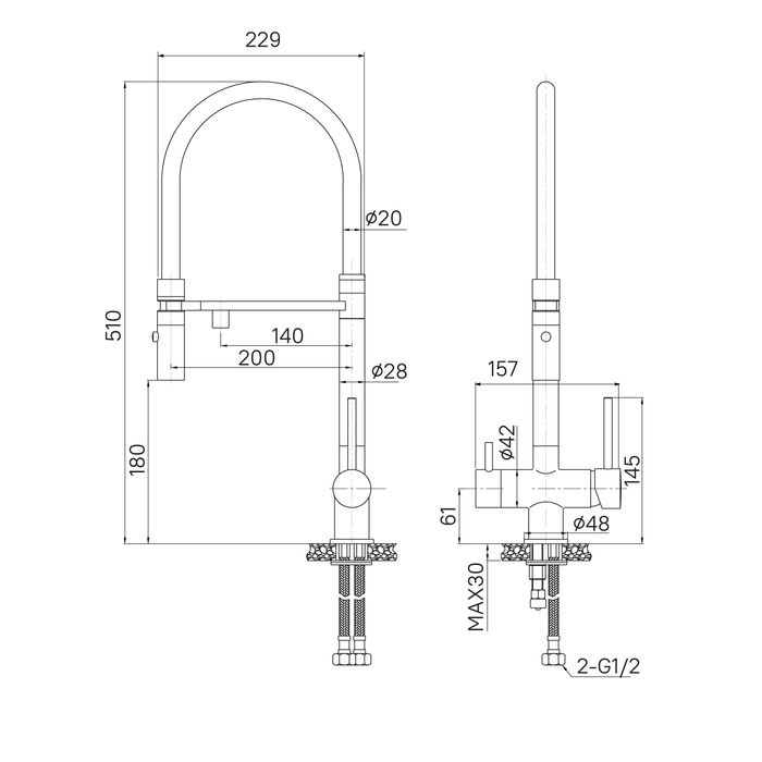 Смеситель для кухни IDDIS с фильтром и гибким изливом, графит, Ace (ACEGMFFi05), артикул ACEGMFFi05