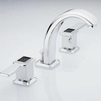 THG METROPOLIS CRISTAL NOIR A MANETTES Смеситель для раковины на 3 отверстия, с донным клапаном, цвет хром