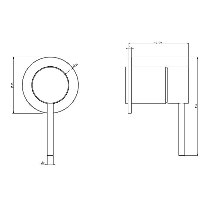GESSI 316 Встраиваемый смеситель, на 1/2'', 1 источник (внешние части), цвет: brushed copper pvd