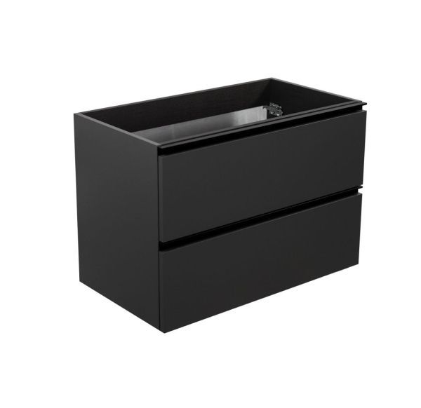 Visobath Granada, тумба 80 см, 2 ящика c черными ручками, цвет пепельный матовый лак (Ceniza)