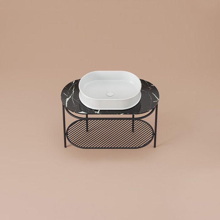 Artceram FLAIR 4.0 Консоль металлическая 95x48хh75см для настольных раковин, цвет черный матовый, артикул ACA068 17