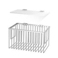 Decor Walther WA GTKS1 Набор: корзина для полотенец 27.5x16x16см и стеклянная полка 26.5x15см, подвесной, цвет: хром ЗАКАЗ ПО ЗАПРОСУ