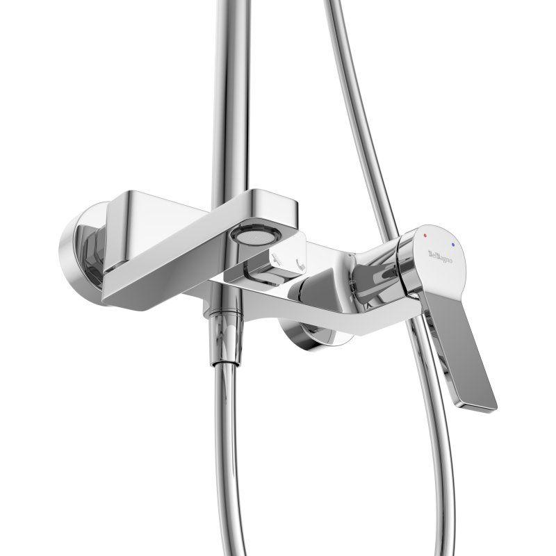 ALBANO Душевая стойка со смесителем и изливом, хром ALBANO-VSCM-CRM, артикул ALBANO-VSCM-CRM