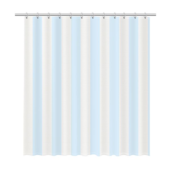 Штора для ванной комнаты FIXSEN VAFEL FX-5020C, белый/голубой