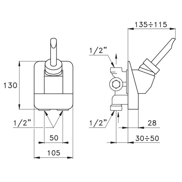 Stella Box Встраиваемый смеситель для душа 3292, цвет: хром