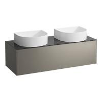Тумба под раковину, Laufen, Sonar, ширина, мм-1175, глубина, мм-455, высота, мм-340, тип установки-подвесной, раковина-необходимо заказать, вырез под раковину-два (слева и справа), монтаж раковины-накладной, столешница-в комплекте, материал столешницы-иск