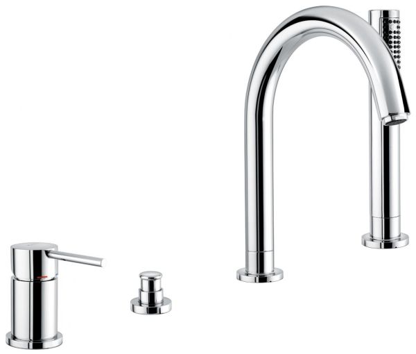 Emmevi Piper, комплект смесителя на борт ванны на 4 отверстия с изливом, цвет бронза