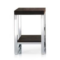 Decor Walther Wood HM Табурет 30x30x44см, цвет: сталь полированная / темный ясень Decor Walther Wood HM Табурет 30x30x44см, цвет: сталь полированная / темный ясень