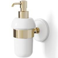Devon DOROTHY Дозатор для жидкого мыла белый, держатель и помпа  цвет: светлое золото
