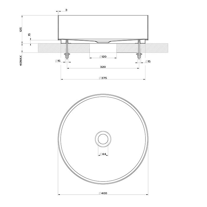 GESSI 316 Раковина Ø400 мм., для установки на столешницу, без перелива, нержавеющая сталь, цвет Copper brushed pvd GESSI 316 Раковина Ø400 мм., для установки на столешницу, без перелива, нержавеющая сталь, цвет Copper brushed pvd