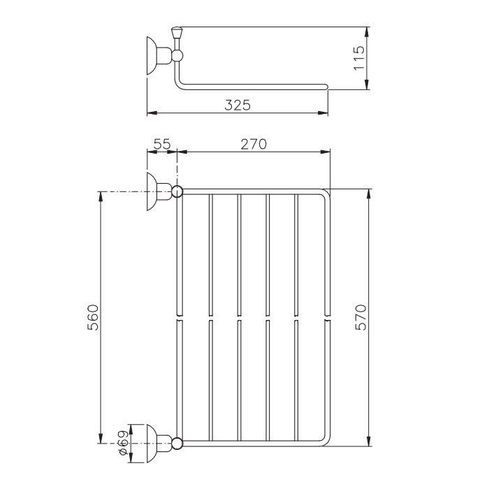 Nicolazzi Cristallo Di Rocca Полотенцедержатель-полочка, цвет: хром Nicolazzi Cristallo Di Rocca Полотенцедержатель-полочка, цвет: хром