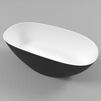 Ванна WHITECROSS Onyx A 160x75 (черный/белый мат) иск. камень