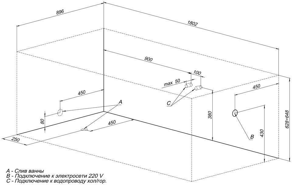 Акриловая ванна Aquanet Grenada 180x90 Акриловая ванна Aquanet Grenada 180x90
