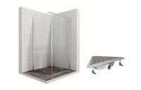 Душевой уголок Ambassador Diamond 12011106R-ST10, квадратный, угловой трап, 100х100