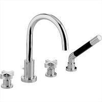 CISAL Barcelona Смеситель на борт ванны на 4 отверстия,излив 210 мм, цвет хром