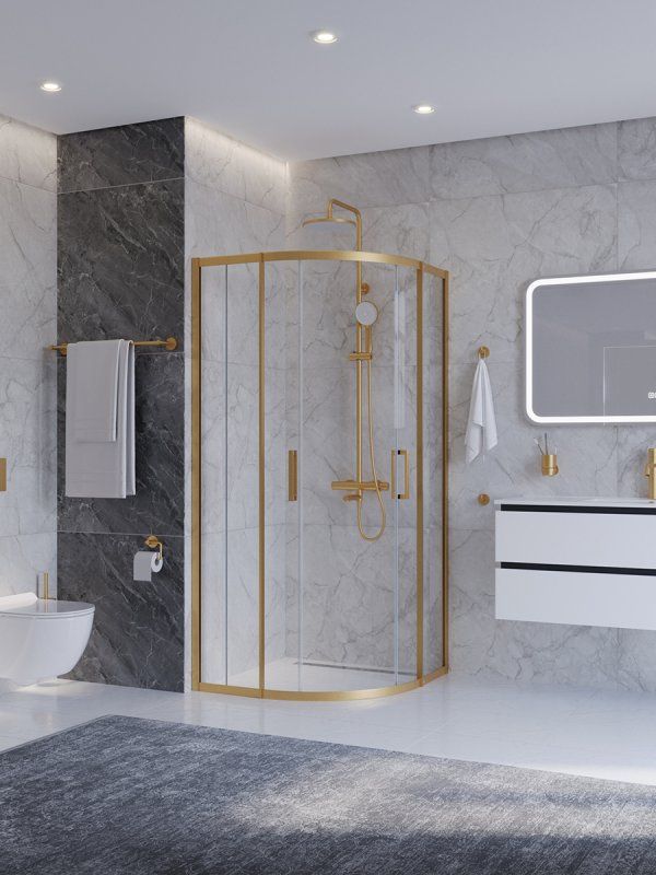 PLANE-R-2-90-C-GM Душевой уголок, отделка Оружейная сталь, артикул PLANE-R-2-90-C-GM