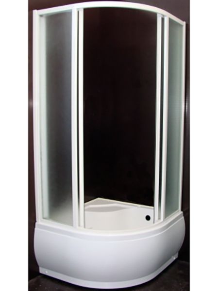 Душевой уголок Bas Брава 90x90 профиль Белый стекло Грейп