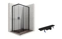 Душевой уголок Ambassador Queen Black 11011205R-ST4, прямоугольный, линейный трап, 120х80