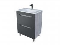 Тумба "Абигель 80", 2 ящика, серый / цемент, Milen 80 / км