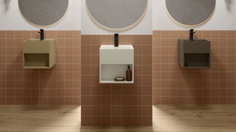 Zenon Titan, подвесная раковина квадратной формы, с полочкой, 30х30хh30 см, цвет белый матовый, артикул 4000.000.000.000.39678