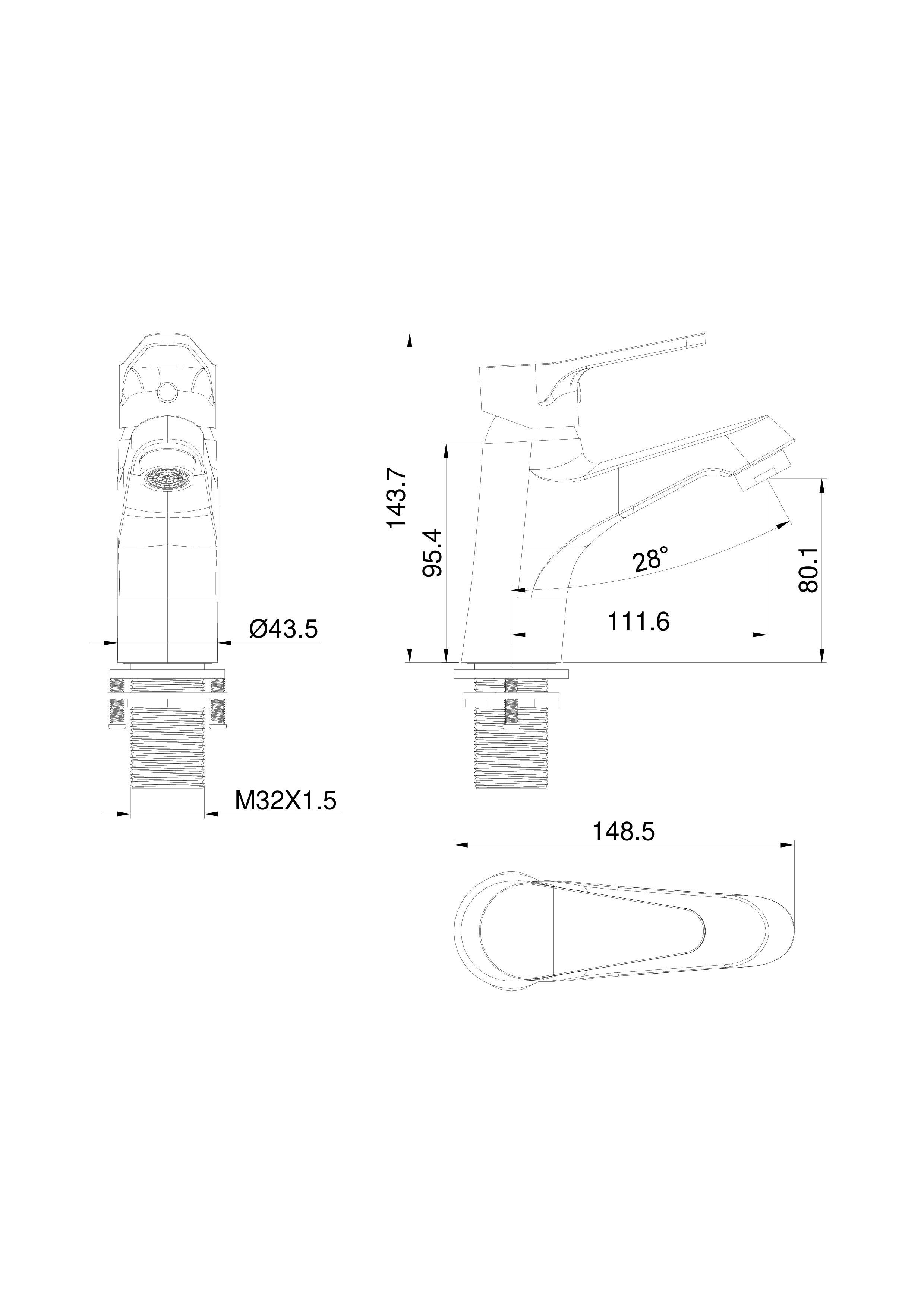 Смеситель для раковины WONZON & WOGHAND, Хром (WW-A40212-CR) Смеситель для раковины WONZON & WOGHAND, Хром (WW-A40212-CR)