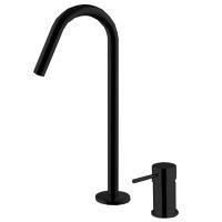 Fima Carlo Frattini Spillo Up Смеситель для раковины, на 2 отв., с донным клапаном, цвет: чёрный матовый