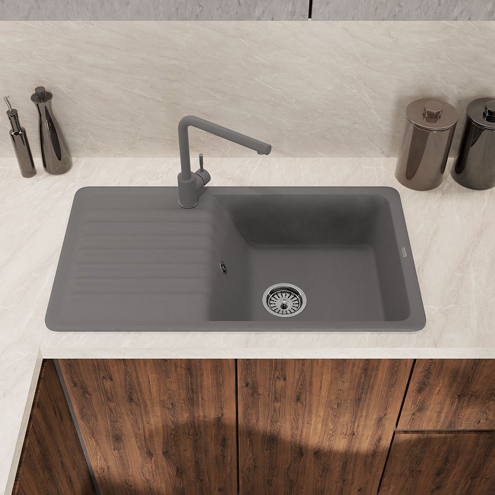 Смеситель для кухни GranFest Z-5411, темно-серый