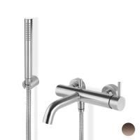 Newform X-STEEL 316 Смеситель для ванны с ручным душем, кронштейном, шланг: 150 см, цвет: PVD Brushed copper bronze Newform X-STEEL 316 Смеситель для ванны с ручным душем, кронштейном, шланг: 150 см, цвет: PVD Brushed copper bronze