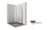 Душевой уголок Ambassador Diamond 12011101-MA1, полукруглый, точечный трап, 90х90