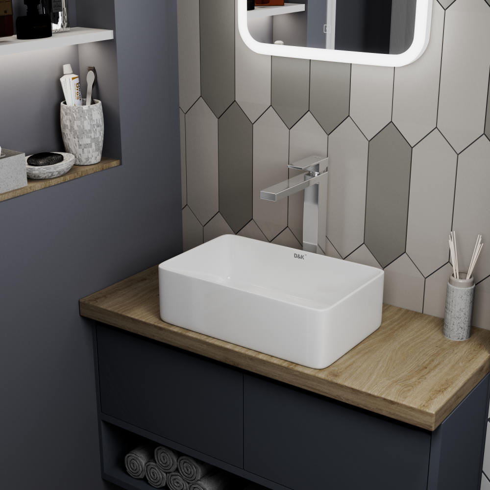 Раковина накладная DQ Berlin, 380*240*120мм, белый (DT1430816), артикул DT1430816