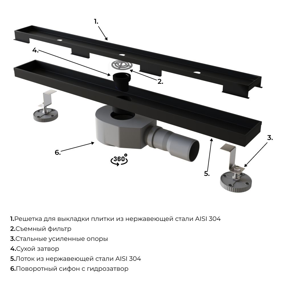 Душевой трап RGW SDR-08B (1200)