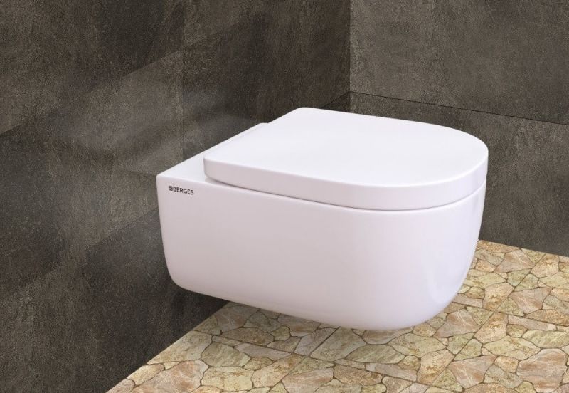 Комплект унитаза с инсталляцией Berges Wasserhaus Ego XL 043234 с сиденьем Микролифт и Черной клавишей смыва, артикул 043234