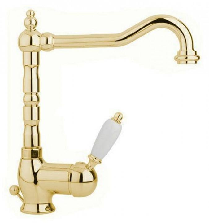 Смеситель Для Раковины CEZARES Elite-2 Золото (ручка Белая) Opadiris