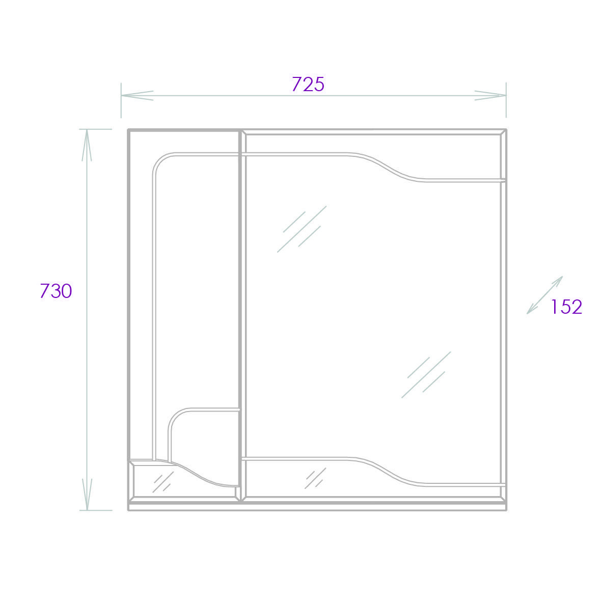 Шкаф-зеркало Onika Веронэлла 75 белый, левый