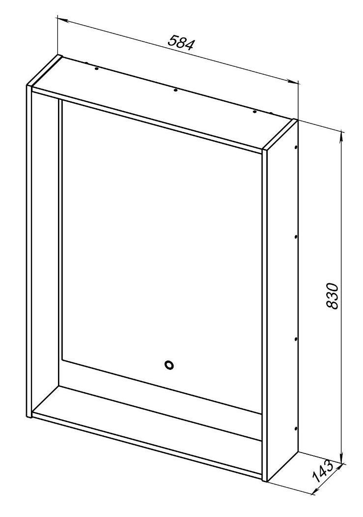 Зеркало Aquanet Милан 60 LED черный глянец Зеркало Aquanet Милан 60 LED черный глянец