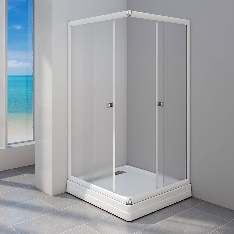 Душевой уголок Radomir Респект 100x100 1-03-1-0-0-1331 с поддоном профиль Белый стекло матовое