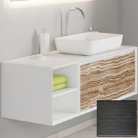 Тумба под раковину SanVit Стайл 120 R kstyle120 с фактурой под дерево подвесная Венге