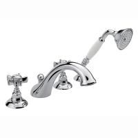 Nicolazzi Dames Anglaises Смеситель для ванны на 4 отверстия, с переключателем, изливом 200мм и ручным душем, цвет: хром Nicolazzi Dames Anglaises Смеситель для ванны на 4 отверстия, с переключателем, изливом 200мм и ручным душем, цвет: хром