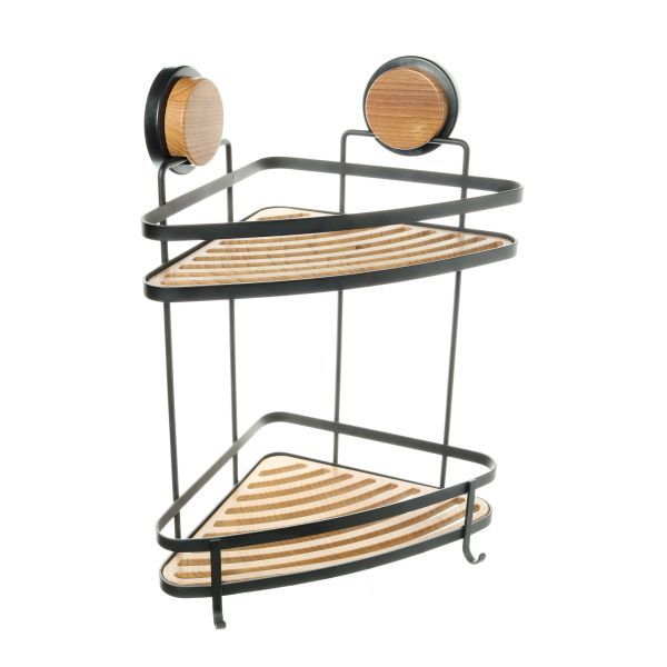 Полка металличеcкая угловая FIXSEN MAGIC  FX-940B-2, черный/коричневый