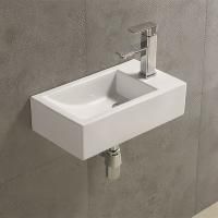 Раковина керамическая, чаша слева AM-4849-L, цвет белый, 450х250х120