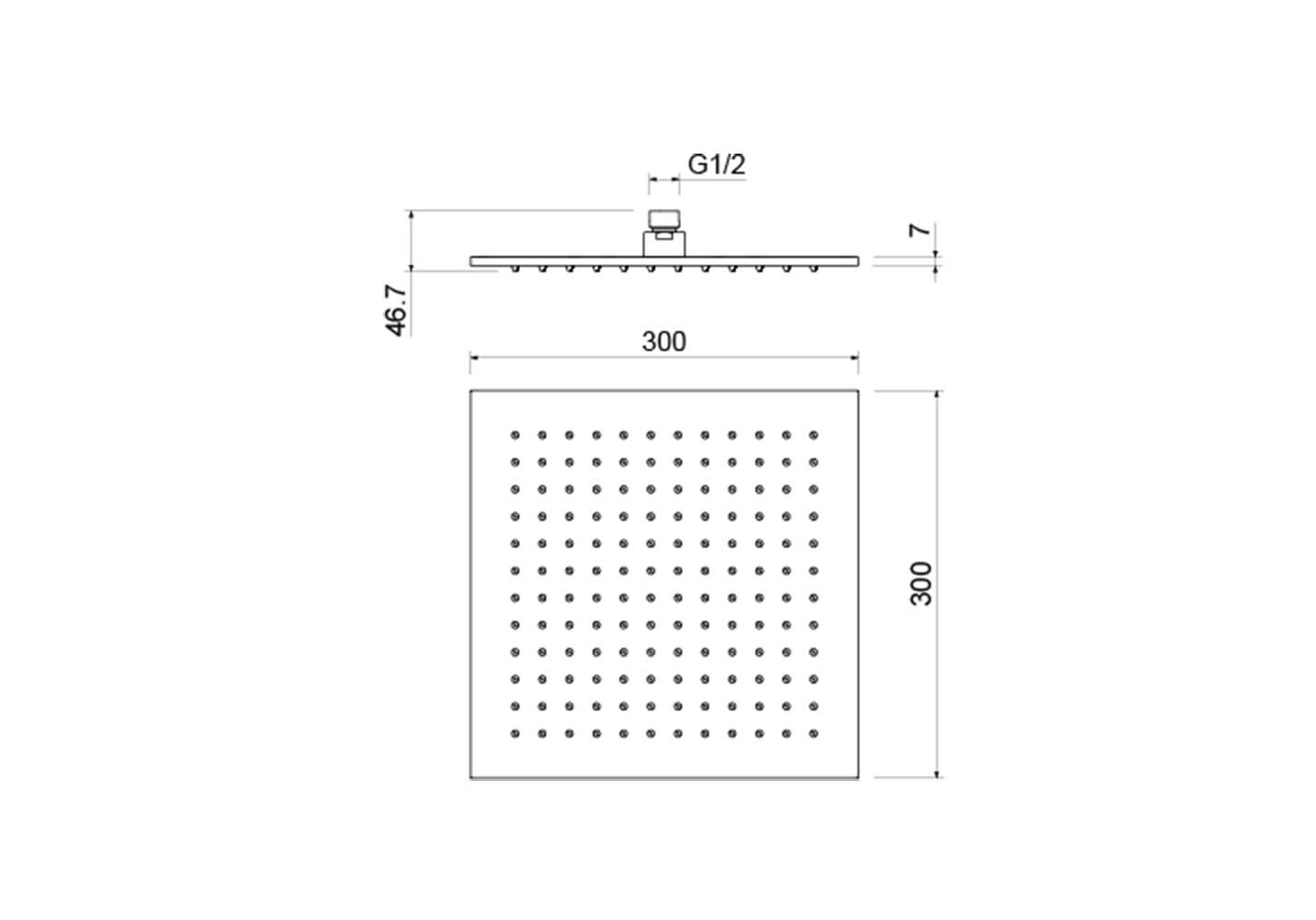 Квадратный верхний душ  300*300*7 мм AQUATEK, матовый черный AQ2078MB Квадратный верхний душ  300*300*7 мм AQUATEK, матовый черный AQ2078MB
