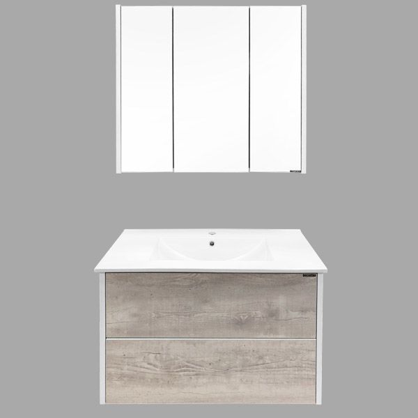 Зеркальный шкаф Comforty Женева 90 4137132 Дуб белый, артикул 4137132