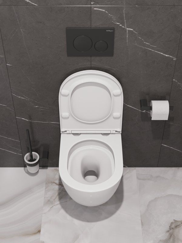 COMPATTO Унитаз подвесной безободковый  со смывом "Торнадо", с сиденьем дюропласт soft close BB003CH-TOR/SC, артикул BB003CH-TOR/SC