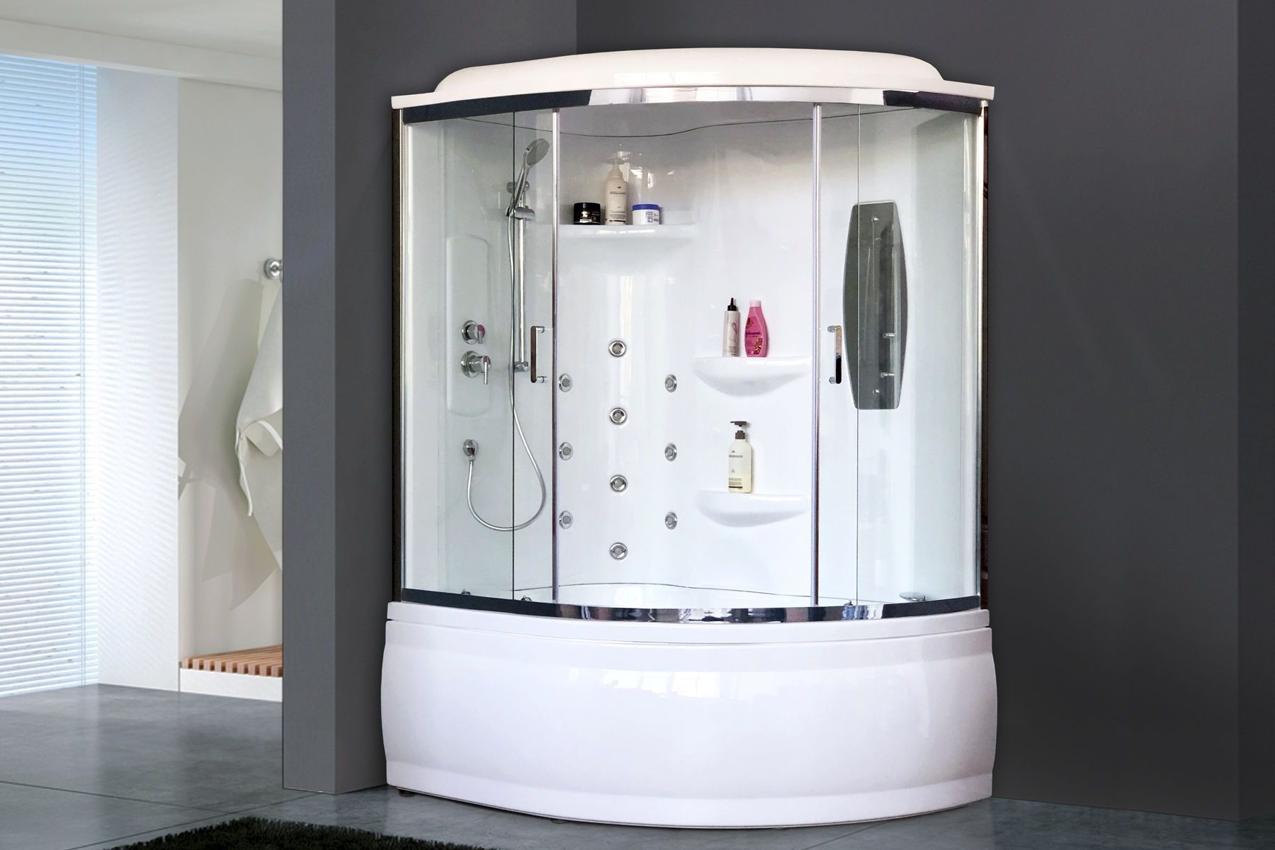 Душевая кабина Royal Bath RB 150ALP-T-CH (прозрачное) левая Душевая кабина Royal Bath RB 150ALP-T-CH (прозрачное) левая