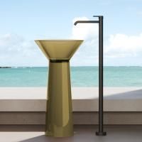 Раковина, DEA Design, Pedestal Basin, ширина, мм-480, глубина, мм-480, высота, мм-900, тип установки-напольный, отверстия для смесителя-отсутствуют, без перелива, материал-Glasstech, цвет-Classic Green