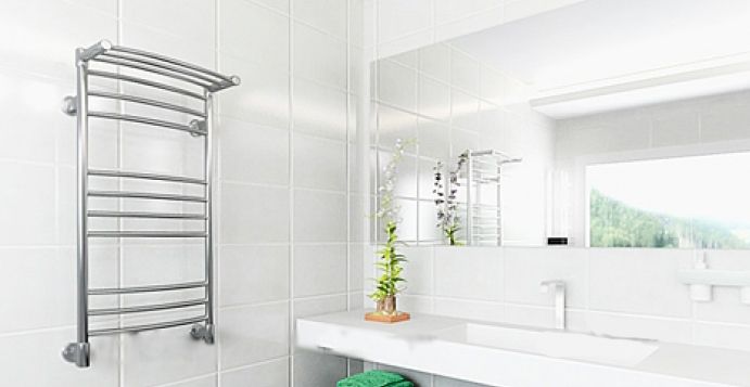 Водяной полотенцесушитель Ника Arc ЛД/ВП (г2) 80x40 с полкой Хром