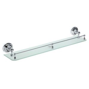 Полка стеклянная Retro с бортиком 600x90x120мм, хром