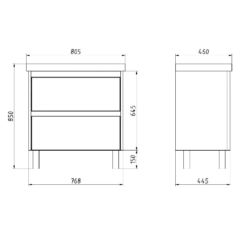 Тумба с раковиной подвесная/напольная Dreja Luxury Plus 80 см, белый, артикул 99.2031-com