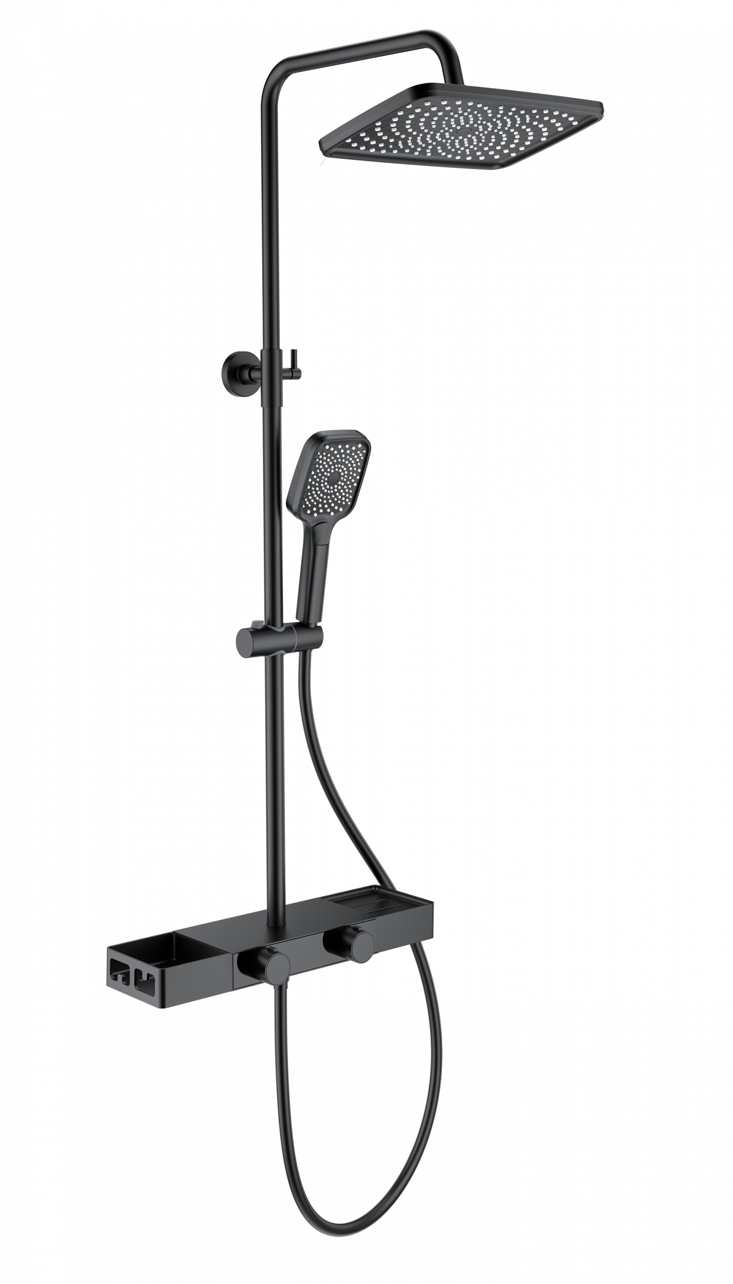 Душевая система WONZON & WOGHAND Shelf, Черный матовый (WW-B3552-MB)