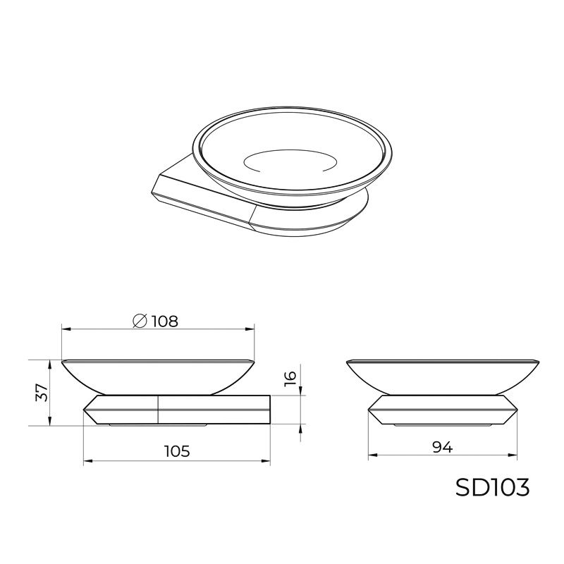 Мыльница Knotlor SD103BL, черный, артикул SD103BL